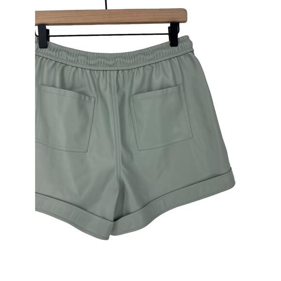 Jonathan Simkhai Doah Vegan Leather Drawstring Shorts in Lichen - Picture 11 of 11